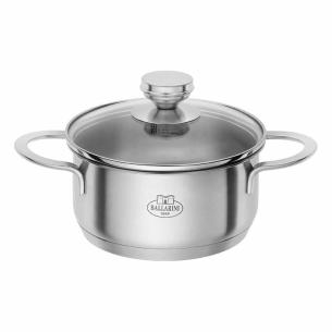 Ballarini - Casseruola Ancona in Acciaio Inox 2 Manici con Coperchio 24 cm