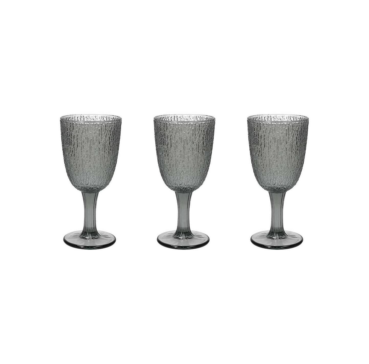 Tognana - Set 3 Calici bicchieri in vetro 250 ml linea Davor grigio