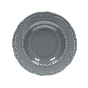 Tognana - Piatto fondo in porcellana 23 cm grigio linea Wienna
