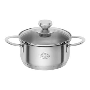 Ballarini - Casseruola Ancona in acciaio inox 2 manici con coperchio 20 cm