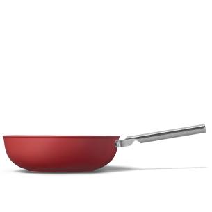 Smeg - Padella Wok in alluminio antiaderente rossa 30 cm 50's Style CKFW3001RDM