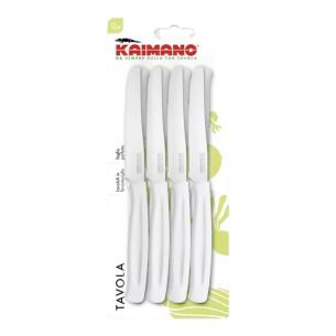 Kaimano - Coltelli da tavola con manico in plastica 12pz bianco