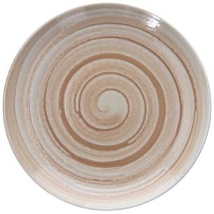 Tognana - Piatto pizza rotondo in porcellana 33 cm spirale marrone