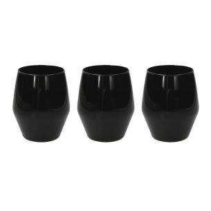 Tognana - Set 3 Bicchieri da acqua in vetro neri 360 ml linea Black