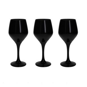 Tognana - Set 3 Calici in vetro neri da 320 ml linea Black