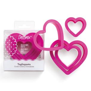 Decora - Set 4 Tagliapasta in plastica forma cuore