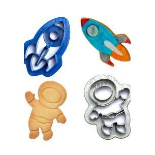 Decora - Set of 2 cookie cutters in space line plastic