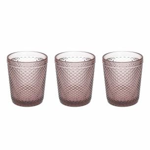Tognana - Set of 3 glasses of 300 ml cyclamen line Diamante rosa
