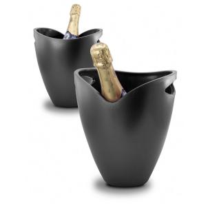 Pulltex - Black ice bucket for one bottle with handles 24 cm