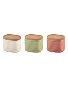 Guzzini - Set 3 Barattoli Contenitori S Tierra 'Made for Nature' verde alga, terra cotta e bianco