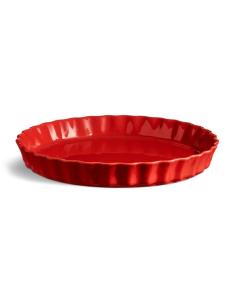 Emile Henry - Round cake pan for low oven tarts 28 cm Gran Cru red EH346031