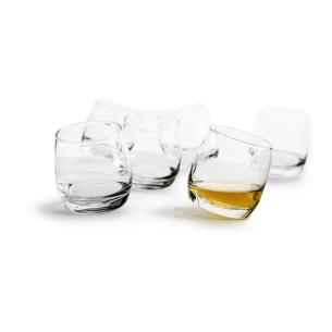 Sagaform - Bicchiere Basculanti Ondulanti Oscillanti in Vetro per Whisky Set 6 pezzi